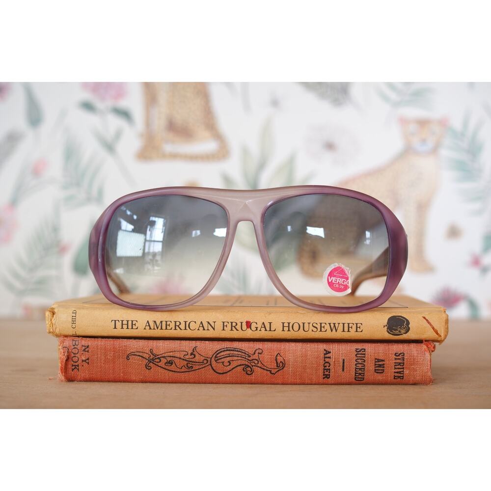 Vintage 1970s Sunglasses Italy Glam Retro Grandma Festival Disco Chic NOS